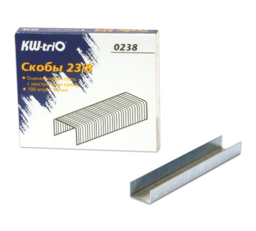 Скобы для степлера №23/8, 1000 штук, KW-trio, от 10 до 50 листов, 0238, -0238