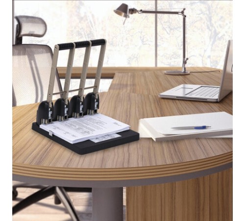 Дырокол на 4 отверстия МОЩНЫЙ KW-trio, до 150 листов, черный, 954, -954