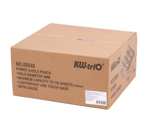 Дырокол на 4 отверстия МОЩНЫЙ KW-trio, до 150 листов, черный, 954, -954