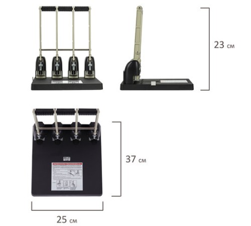 Дырокол на 4 отверстия МОЩНЫЙ KW-trio, до 150 листов, черный, 954, -954