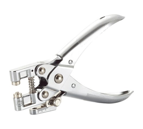 Дырокол на 1 отверстие для установки люверса (225143), диаметр отверстия 5 мм, до 30 листов, хром, KW-trio, 9718, -9718