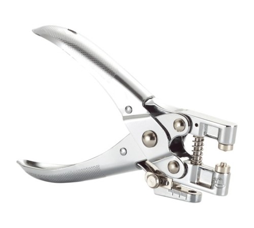 Дырокол на 1 отверстие для установки люверса (225143), диаметр отверстия 5 мм, до 30 листов, хром, KW-trio, 9718, -9718