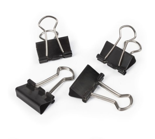 Зажимы для бумаг ОФИСМАГ, КОМПЛЕКТ 12 шт., 19 мм, на 60 листов, черные, картонная коробка, 225154