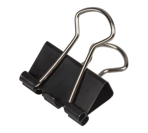 Зажимы для бумаг ОФИСМАГ, КОМПЛЕКТ 12 шт., 19 мм, на 60 листов, черные, картонная коробка, 225154