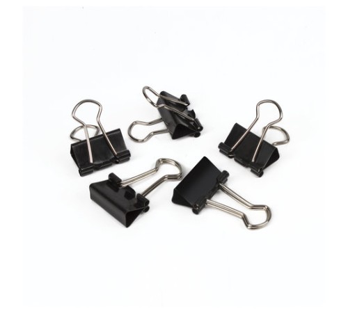 Зажимы для бумаг ОФИСМАГ, КОМПЛЕКТ 12 шт., 19 мм, на 60 листов, черные, картонная коробка, 225154