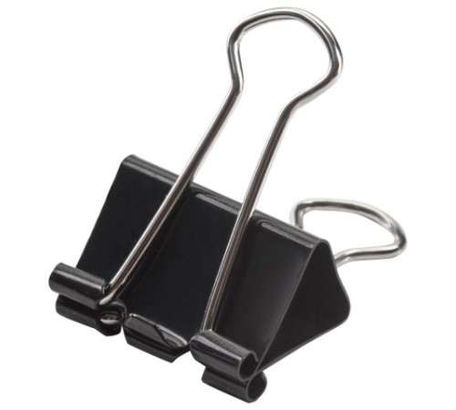 Зажимы для бумаг ОФИСМАГ, КОМПЛЕКТ 12 шт., 25 мм, на 100 листов, черные, картонная коробка, 225155