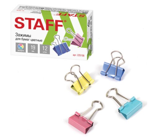 Зажимы для бумаг STAFF 