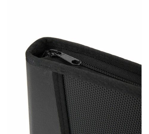 Папка на молнии пластиковая BRAUBERG, А4, 350х282х33 мм, 2 отделения, 4 кармана, бизнес-класс, черная, 225166