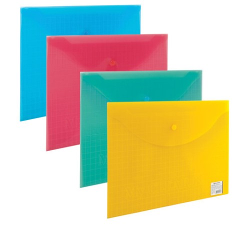 Папка-конверт с кнопкой BRAUBERG 