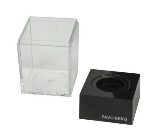 Скрепочница магнитная BRAUBERG с 30 скрепками, прозрачный корпус, 225189