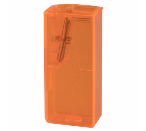 Точилка FABER-CASTELL, с контейнером, прямоугольная, пластиковая, детали флуоресцентные, ассорти, 581525