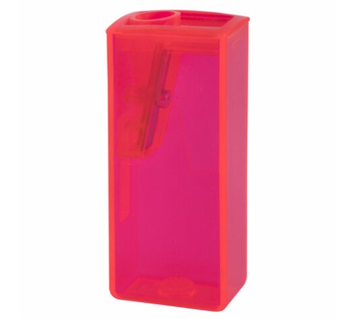 Точилка FABER-CASTELL, с контейнером, прямоугольная, пластиковая, детали флуоресцентные, ассорти, 581525