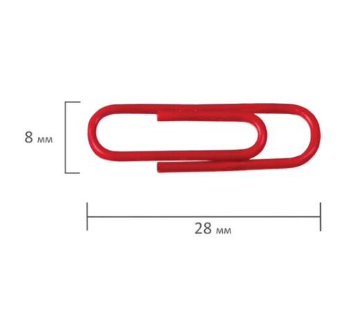 Скрепки ОФИСМАГ, 28 мм, цветные, 100 шт., в картонной коробке, Россия, 225210