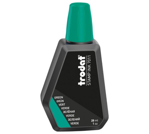 Краска штемпельная TRODAT, зеленая, 28 мл, на водной основе, 7011з, 52975