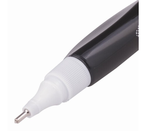 Ручка-корректор BRAUBERG, 8 мл, металлический наконечник, черный корпус, 225214