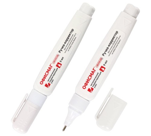 Ручка-корректор ОФИСМАГ, 9 мл, металлический наконечник, 225215