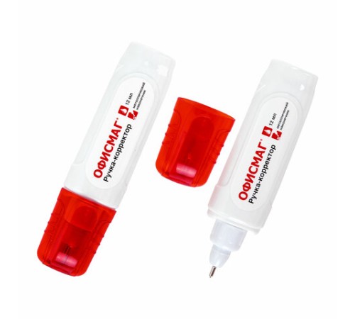 Ручка-корректор ОФИСМАГ, 12 мл, металлический наконечник, 225216