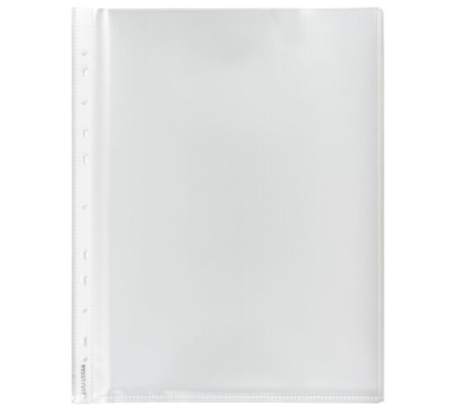 Папки-файлы перфорированные А4+ BRAUBERG, КОМПЛЕКТ 50 шт., матовые, СВЕРХПРОЧНЫЕ, 100 мкм, 225219