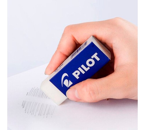 Ластик PILOT, 42х18х12 мм, прямоугольный, белый, картонный держатель, EE-101