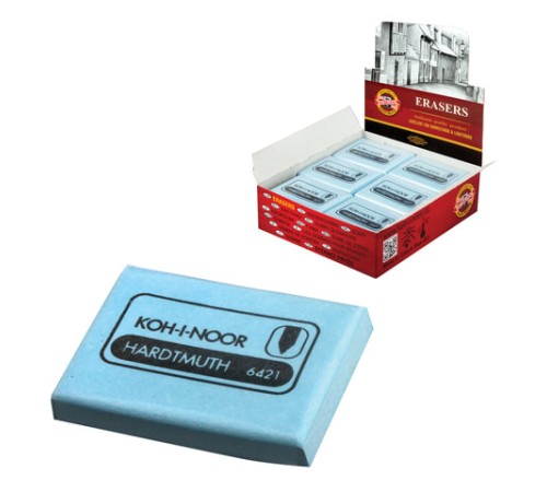 Ластик-клячка художественный KOH-I-NOOR, 47x36x10 мм, мягкий, голубой, 6421018009KD