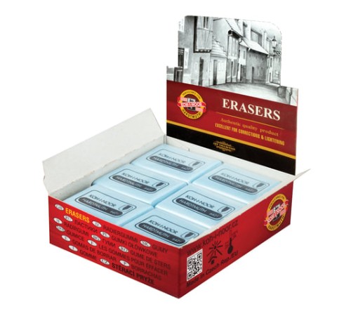 Ластик-клячка художественный KOH-I-NOOR, 47x36x10 мм, мягкий, голубой, 6421018009KD