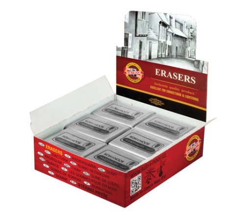 Ластик-клячка художественный KOH-I-NOOR, 47x36x10 мм, супермягкий, серый, 6423018004KD