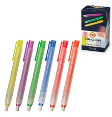 Ластик выдвижной KOH-I-NOOR, 132х15х15 мм, белый, пластиковый держатель ассорти, натуральный каучук, 9736000002PS