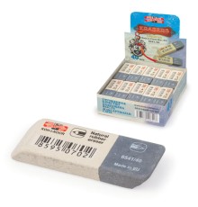 Ластик KOH-I-NOOR 6541/40, 57x19,5x8 мм, бело-серый, прямоугольный, скошенные края, натуральный каучук, 6541040007KDRU