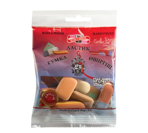 Набор ластиков KOH-I-NOOR 50 г, цвет и форма ассорти, натуральный каучук, 6510005010PSRU