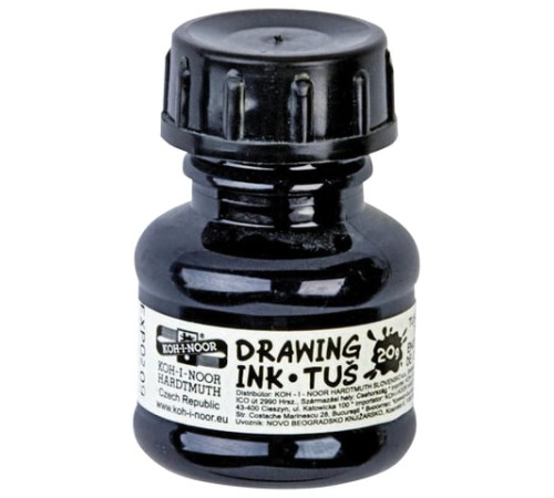 Тушь KOH-I-NOOR, черная, 20 мл, 0141701002LP