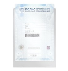 Папка-файл для медицинского полиса, 223х158 мм, без отверстий, ПВХ 120 мкм, 