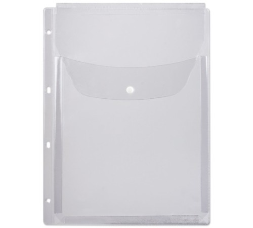 Папка-файл перфорированная, А4, объемная, до 250 листов, клапан с кнопкой, 180 мкм, ДПС, 2308