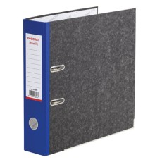 Папка-регистратор ОФИСМАГ, фактура стандарт, с мраморным покрытием, 75 мм, синий корешок, 225583