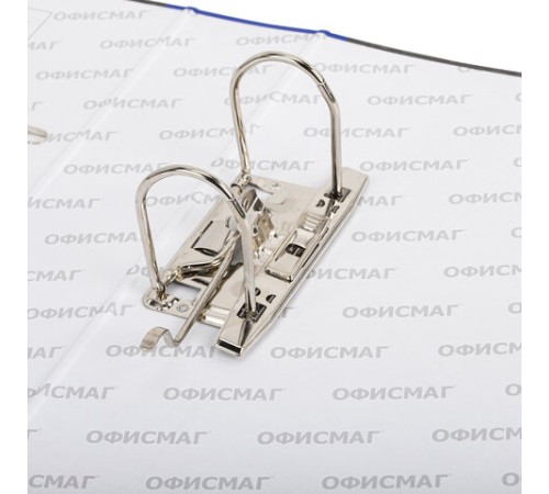 Папка-регистратор ОФИСМАГ, фактура стандарт, с мраморным покрытием, 75 мм, синий корешок, 225583