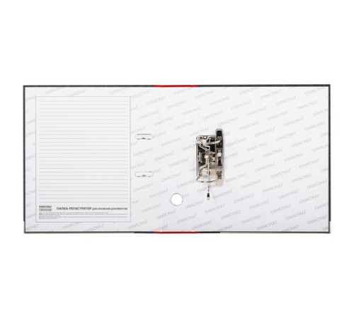 Папка-регистратор ОФИСМАГ, фактура стандарт, с мраморным покрытием, 75 мм, красный корешок, 225584