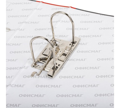 Папка-регистратор ОФИСМАГ, фактура стандарт, с мраморным покрытием, 75 мм, красный корешок, 225584