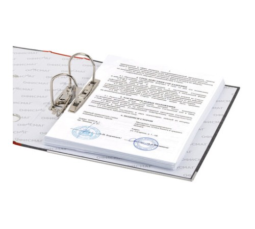 Папка-регистратор ОФИСМАГ, фактура стандарт, с мраморным покрытием, 75 мм, красный корешок, 225584