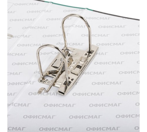 Папка-регистратор ОФИСМАГ, фактура стандарт, с мраморным покрытием, 75 мм, зеленый корешок, 225585