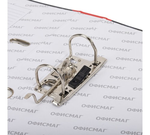 Папка-регистратор ОФИСМАГ, фактура стандарт, с мраморным покрытием, 50 мм, красный корешок, 225587