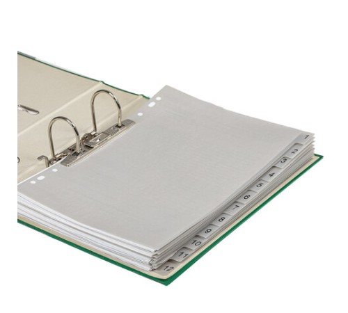 Разделитель пластиковый BRAUBERG, А4, 12 листов, цифровой 1-12, оглавление, серый, РОССИЯ, 225596