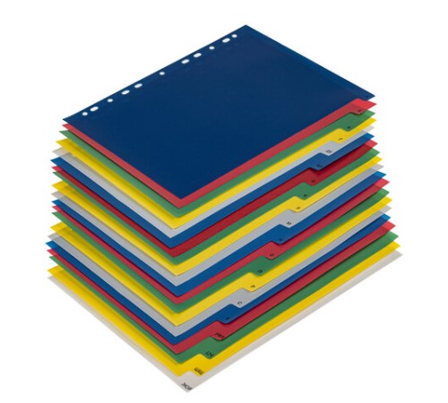 Разделитель пластиковый BRAUBERG, А4, 20 листов, алфавитный А-Я, оглавление, цветной, РОССИЯ, 225615