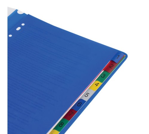 Разделитель пластиковый ОФИСМАГ, А4, 12 листов, цифровой 1-12, оглавление, цветной, РОССИЯ, 225617