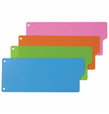 Разделитель пластиковый (полосы 100х240 мм), 12 листов, без индексации, по цветам, BRAUBERG, 225632