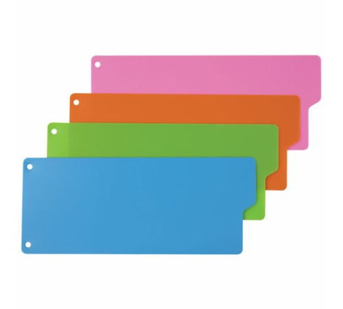 Разделитель пластиковый (полосы 100х240 мм), 12 листов, без индексации, по цветам, BRAUBERG, 225632