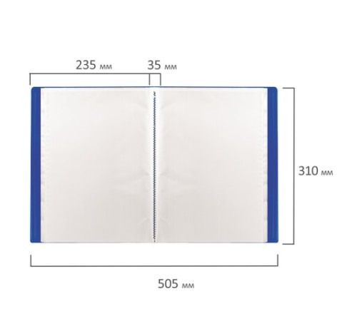 Папка 80 вкладышей STAFF, синяя, 0,7 мм, 225708