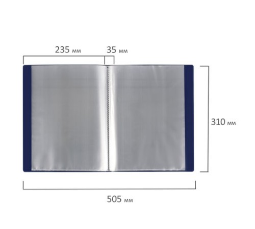 Папка 100 вкладышей STAFF, синяя, 0,7 мм, 225712