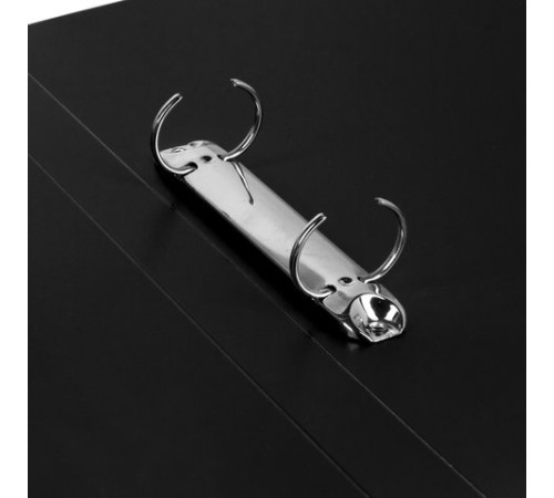 Папка на 2 кольцах STAFF, 21 мм, черная, до 170 листов, 0,5 мм, 225717