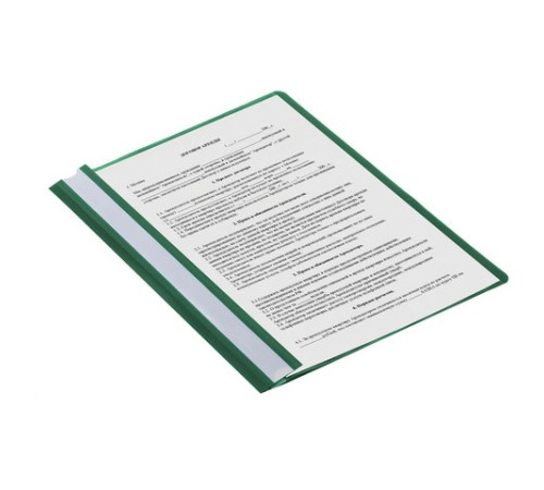 Скоросшиватель пластиковый STAFF, А4, 100/120 мкм, зеленый, 225728