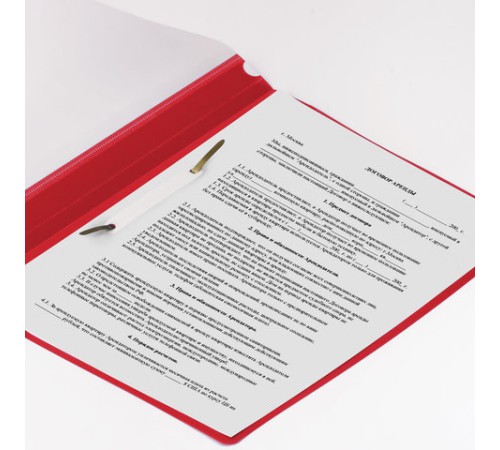 Скоросшиватель пластиковый STAFF, А4, 100/120 мкм, красный, 225729