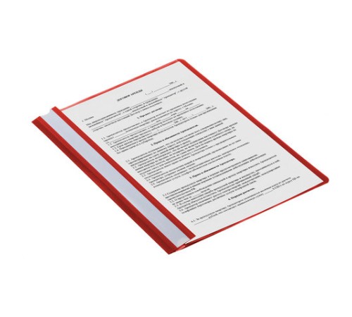 Скоросшиватель пластиковый STAFF, А4, 100/120 мкм, красный, 225729